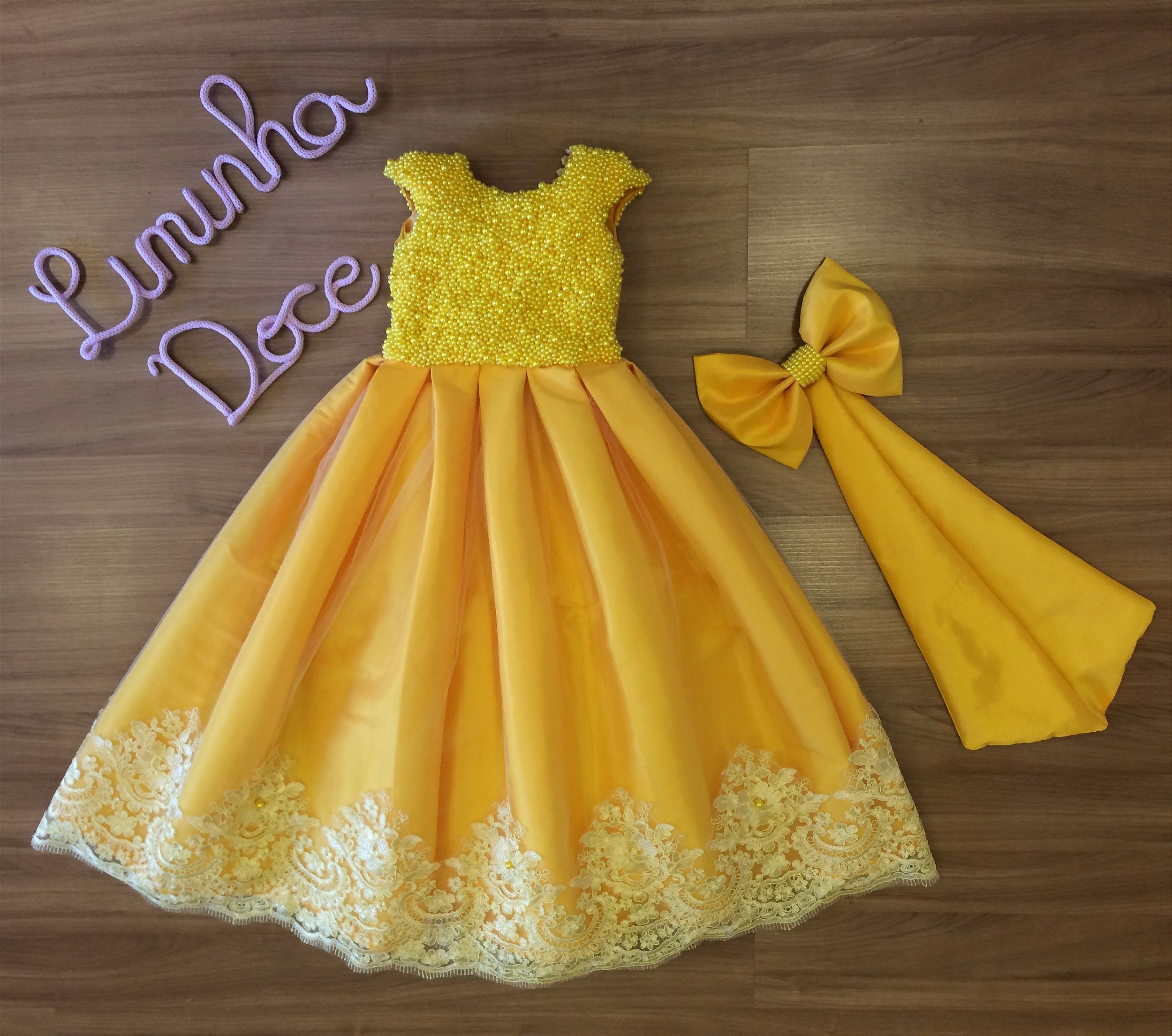 Vestido Festa Amarelo - Vestido de Festa - Liminha Doce - Vestidos de Festa  Infantis e Mãe e Filha