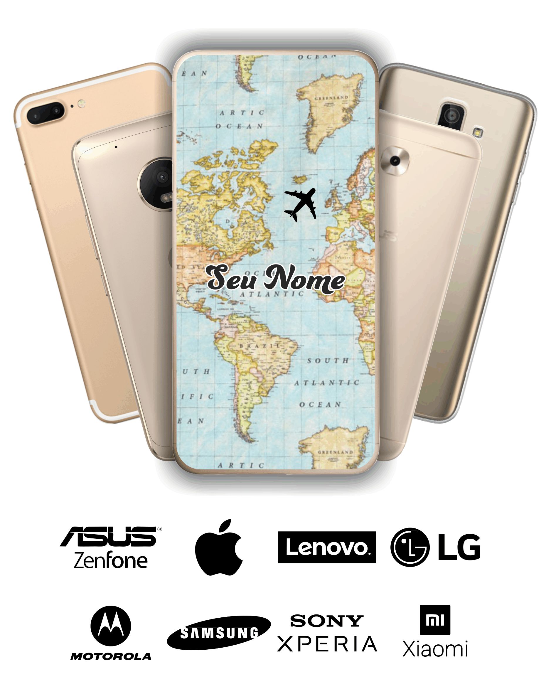 Capa de telefone com mapa do mundo para iphone 13 8 7 6 6S Plus X