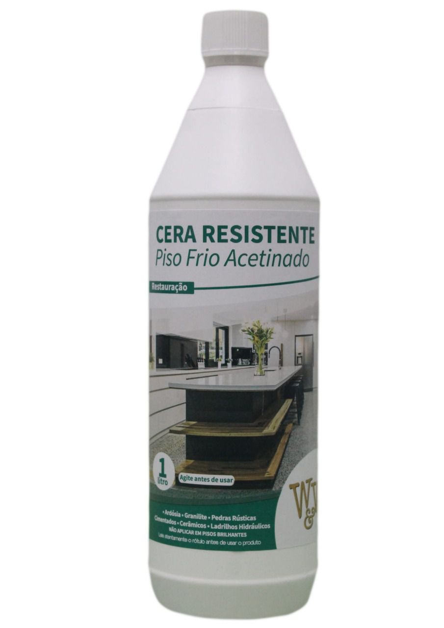 Cera Resistente W&W Piso Frio Brilhante e Acetinada - 1L - Loja das Resinas  - Vernizes, colas e acessórios para todo Brasil