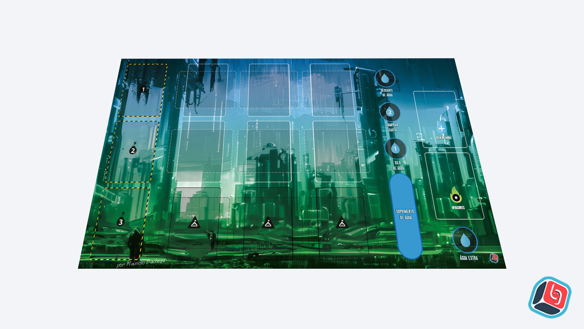 Playmat Radlands acessóriosBG Impressões 3D para Board Games