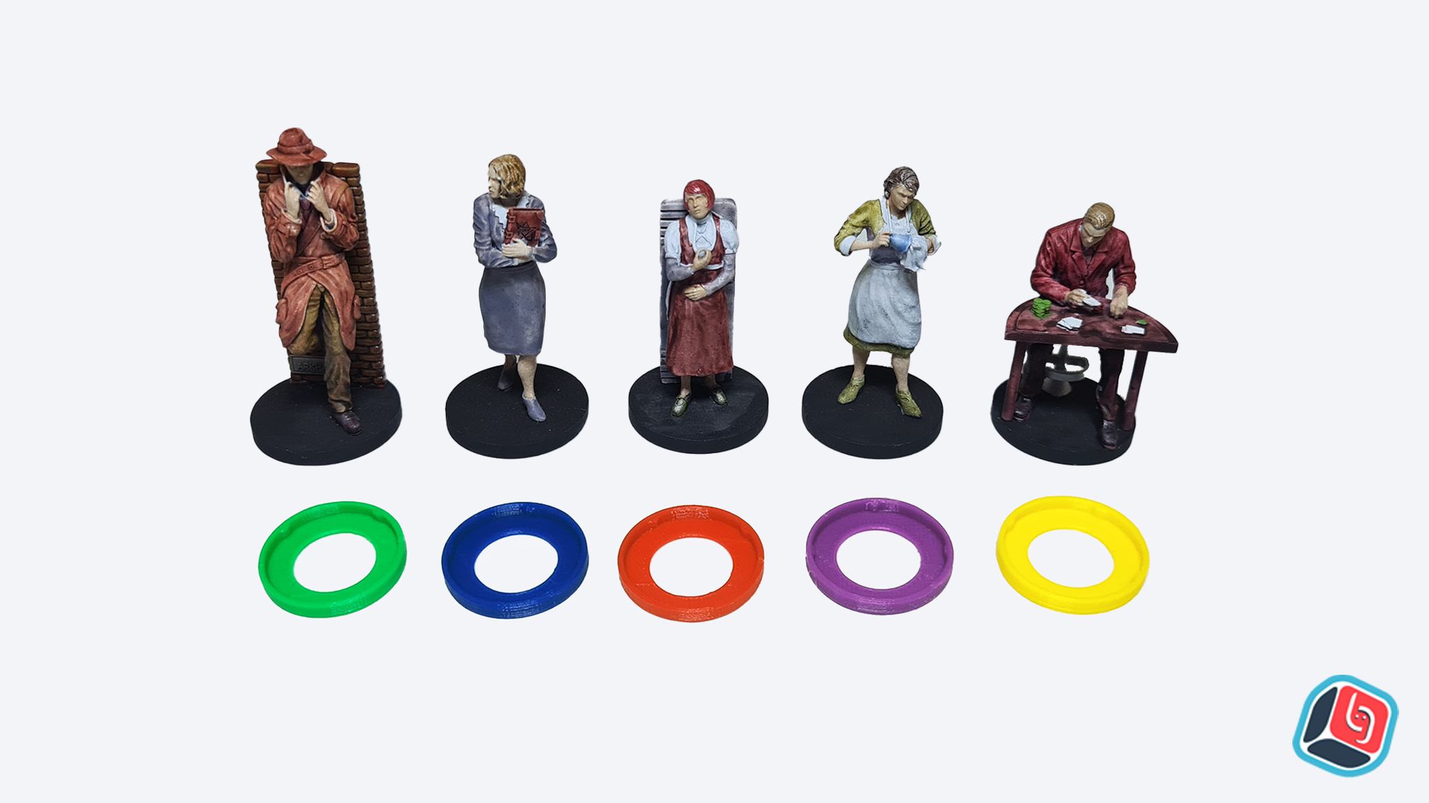 Kit de Miniaturas Arkham Horror LCG Base em Resina - acessóriosBG ...