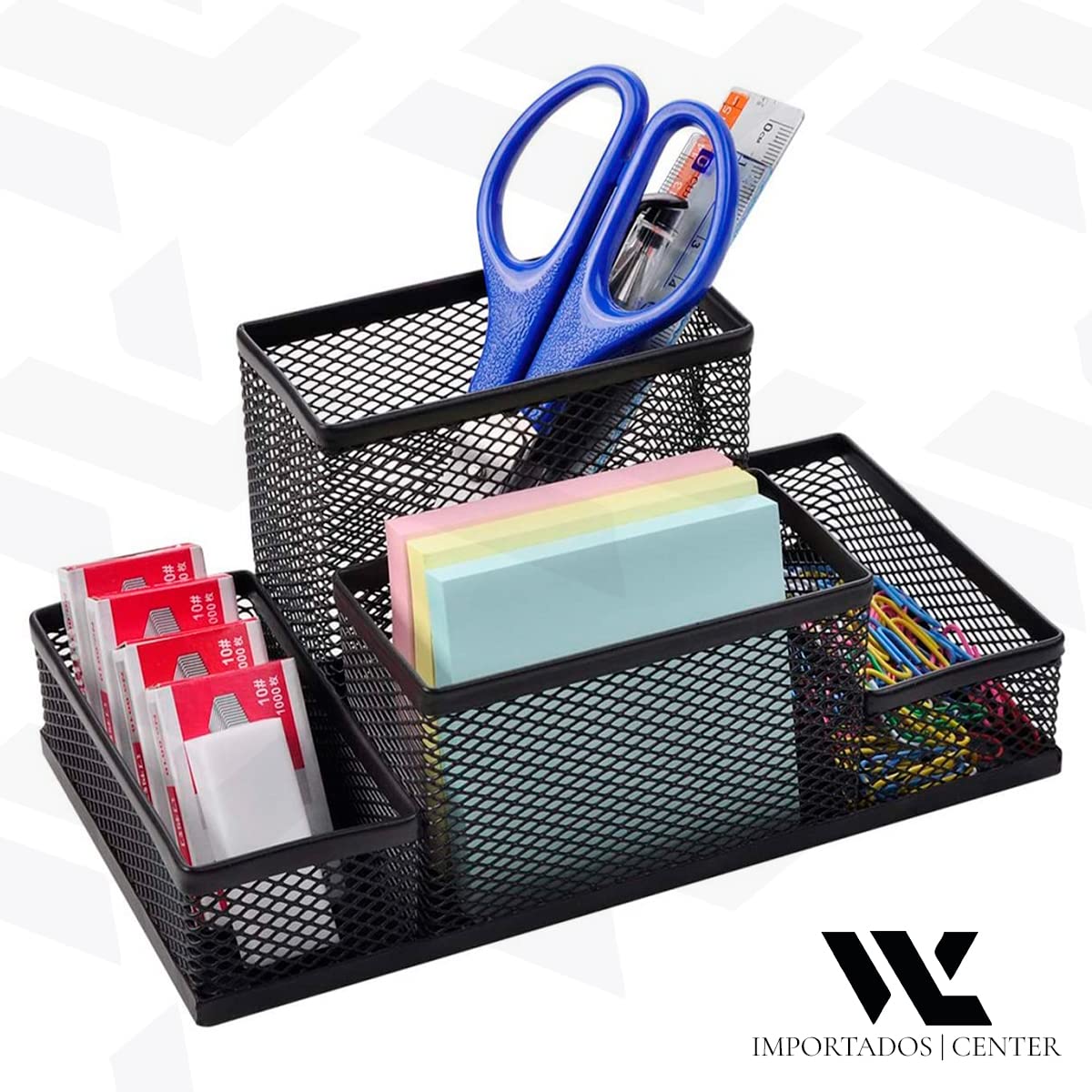 Kit Organizador De Escrivaninha Aramado Preto 4 Partes - Gogupo ...