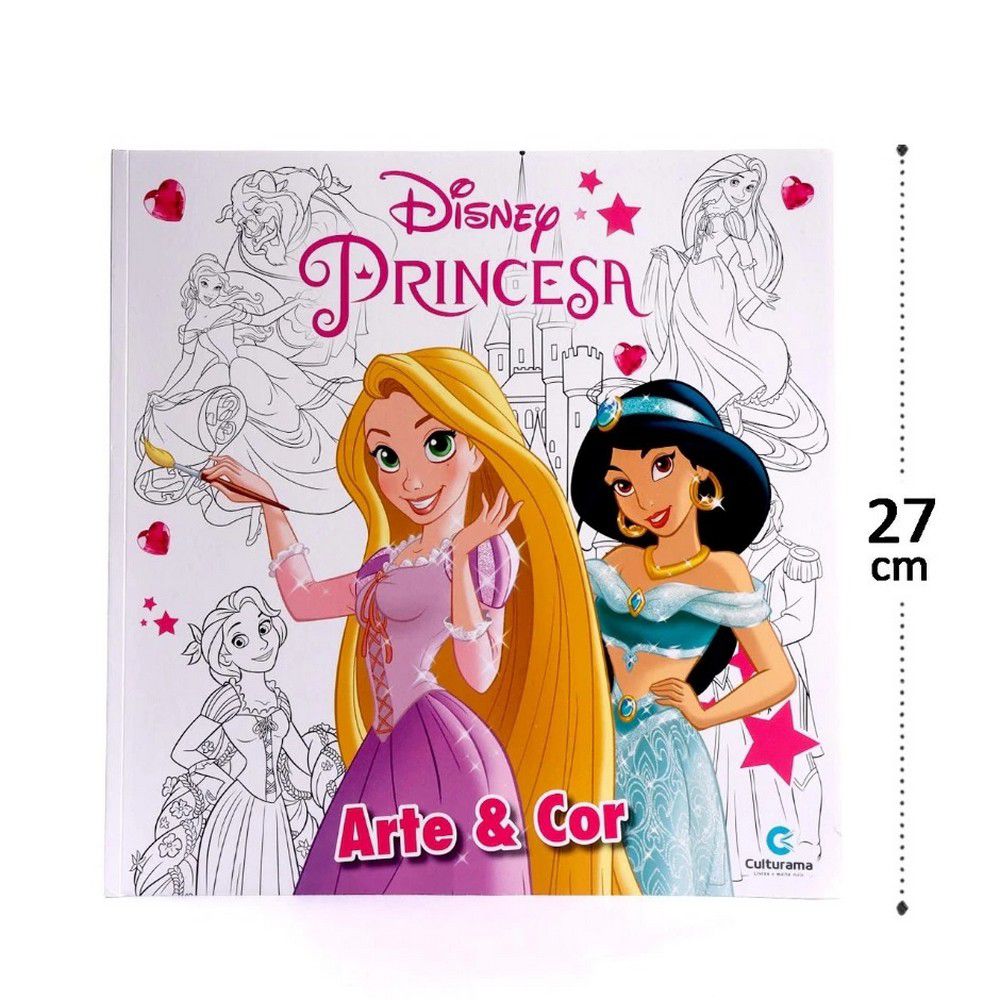 4 Livros de Colorir + Jogo da Memória + Máscara da Princesa Disney 4 em 1  Pintar Desenhos Infantil Meninas