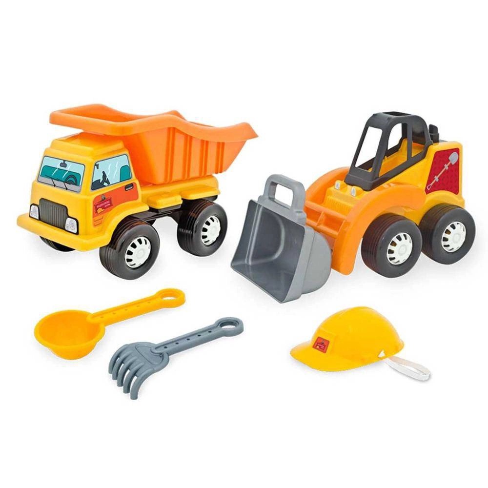 Kit Carrinhos Caminhão Brinquedo Construção Trator Truck Box