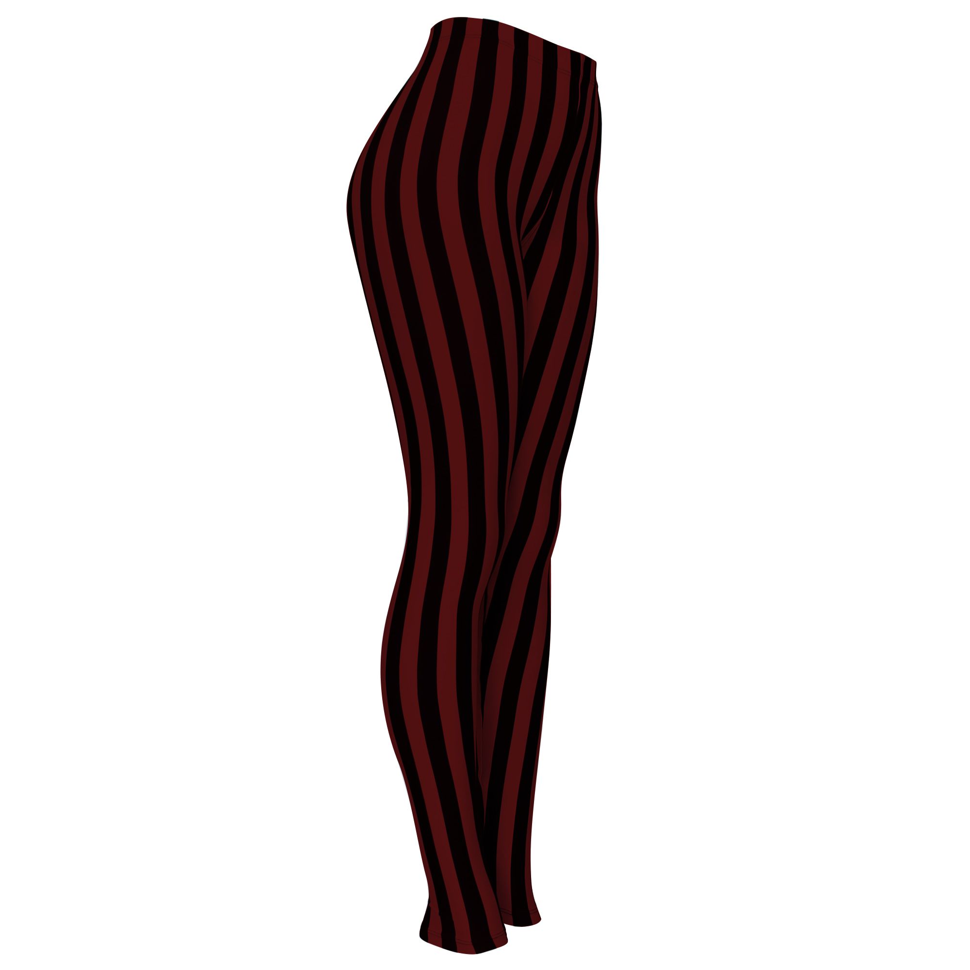 Black & Red Vertical Stripe Leggings