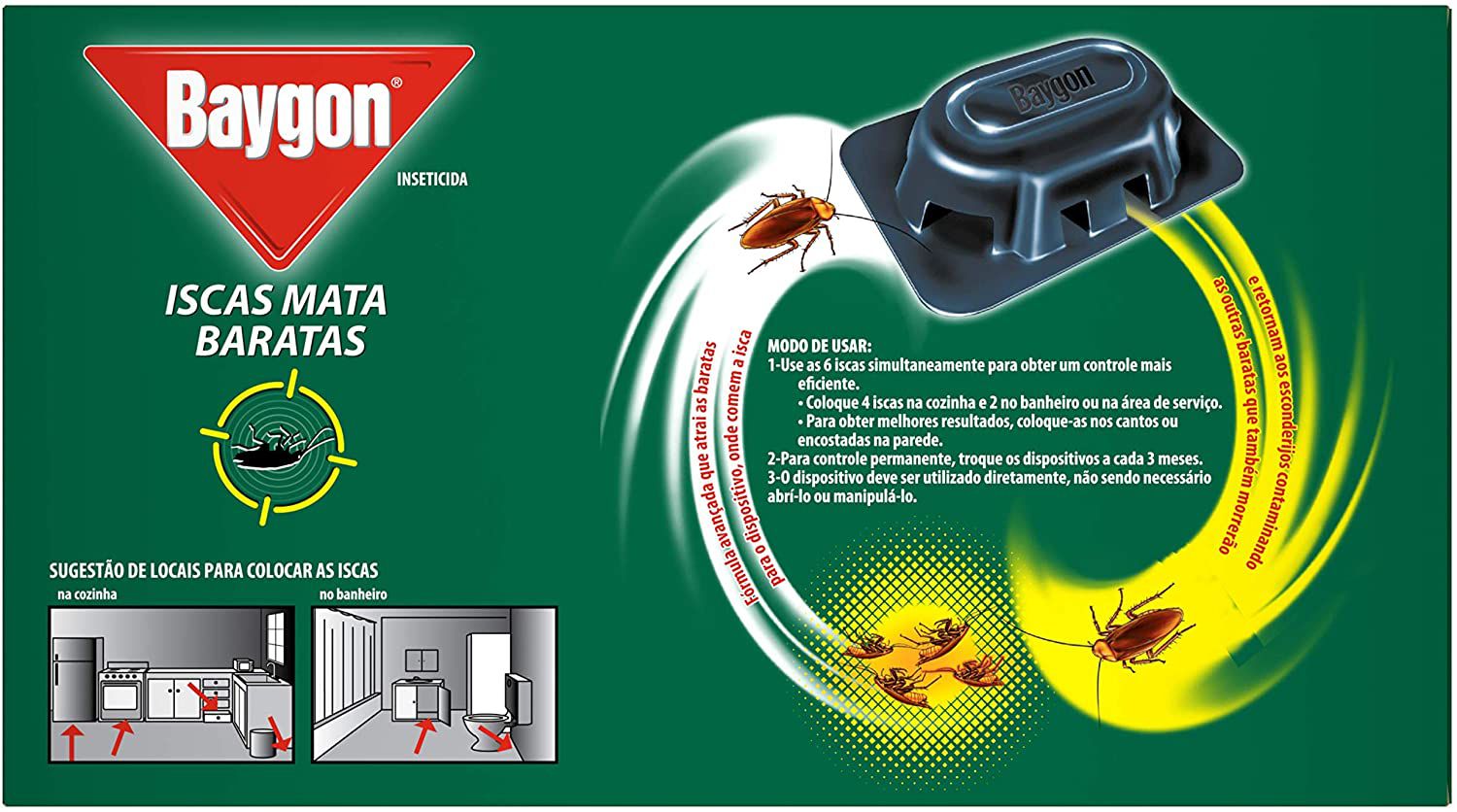 Iscas Mata Baratas 6 Unidades 2,6g - Baygon - Stars Produtos de Limpeza ...