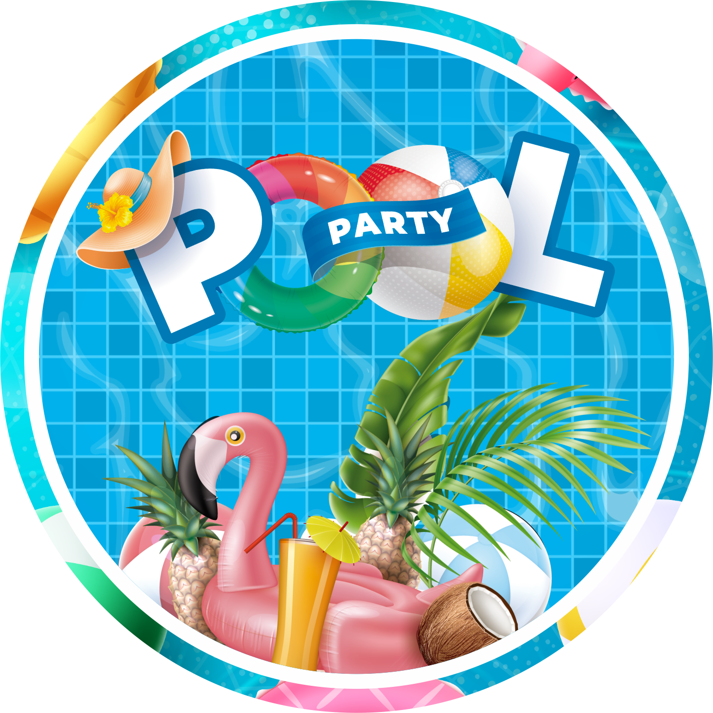 Decoração de Mesa Pool Party - 06 unidades - JM Festas - Artigos  decorativos de festas