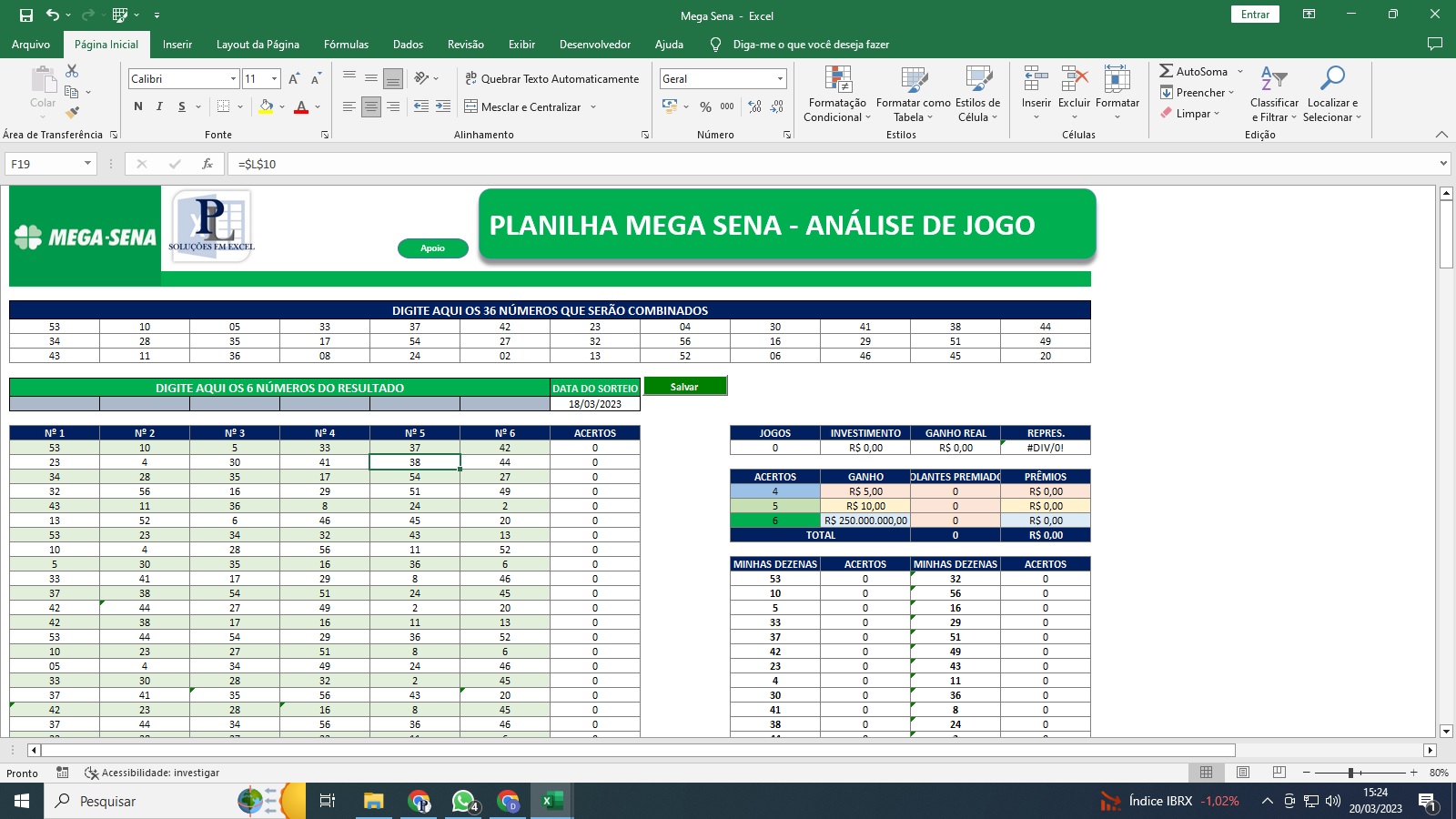 Planilha Gerar Combinações Mega Sena 36 Dezenas Em 24 Jogos Planilhas Prontas 2780