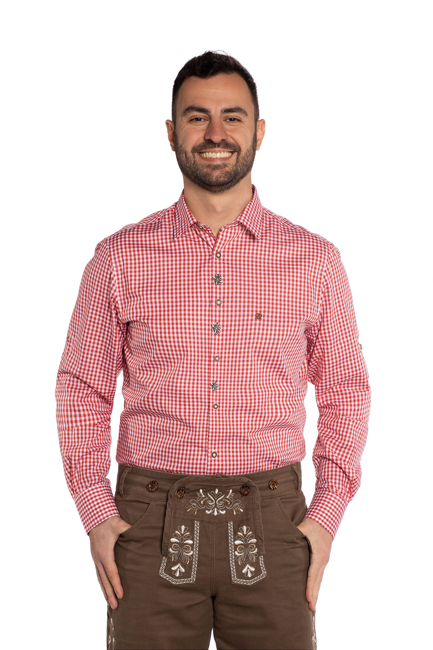 CAMISA M/L TRADICIONAL XADREZ VERMELHO 02.01.1919 - CAMISA M/L TRADICIONAL XADREZ  VERMELHO - CAVALERA