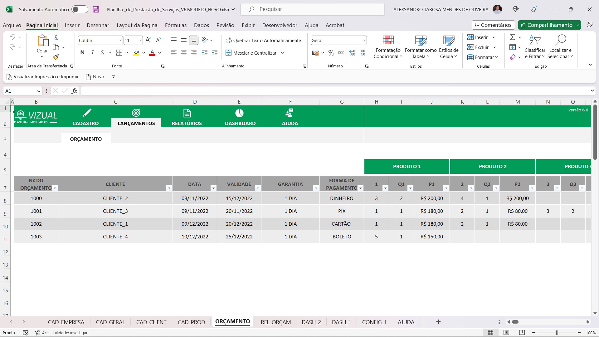 Exemplo De Planilha Orçamento Prestação De Serviços Excel Gratis Doc