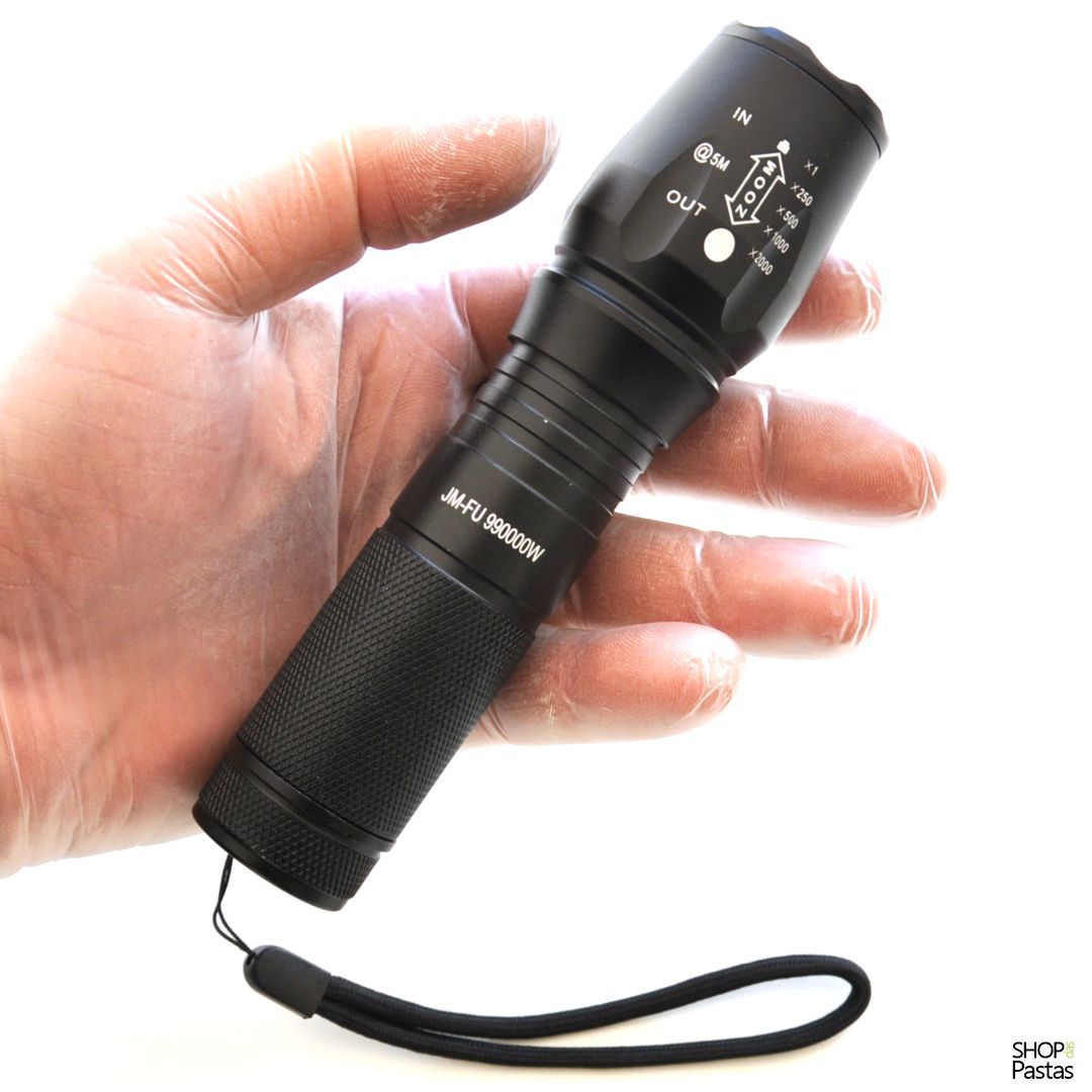 Lanterna Recarregável com Zoom + Bastão Sinalizador SOS - Shop Das