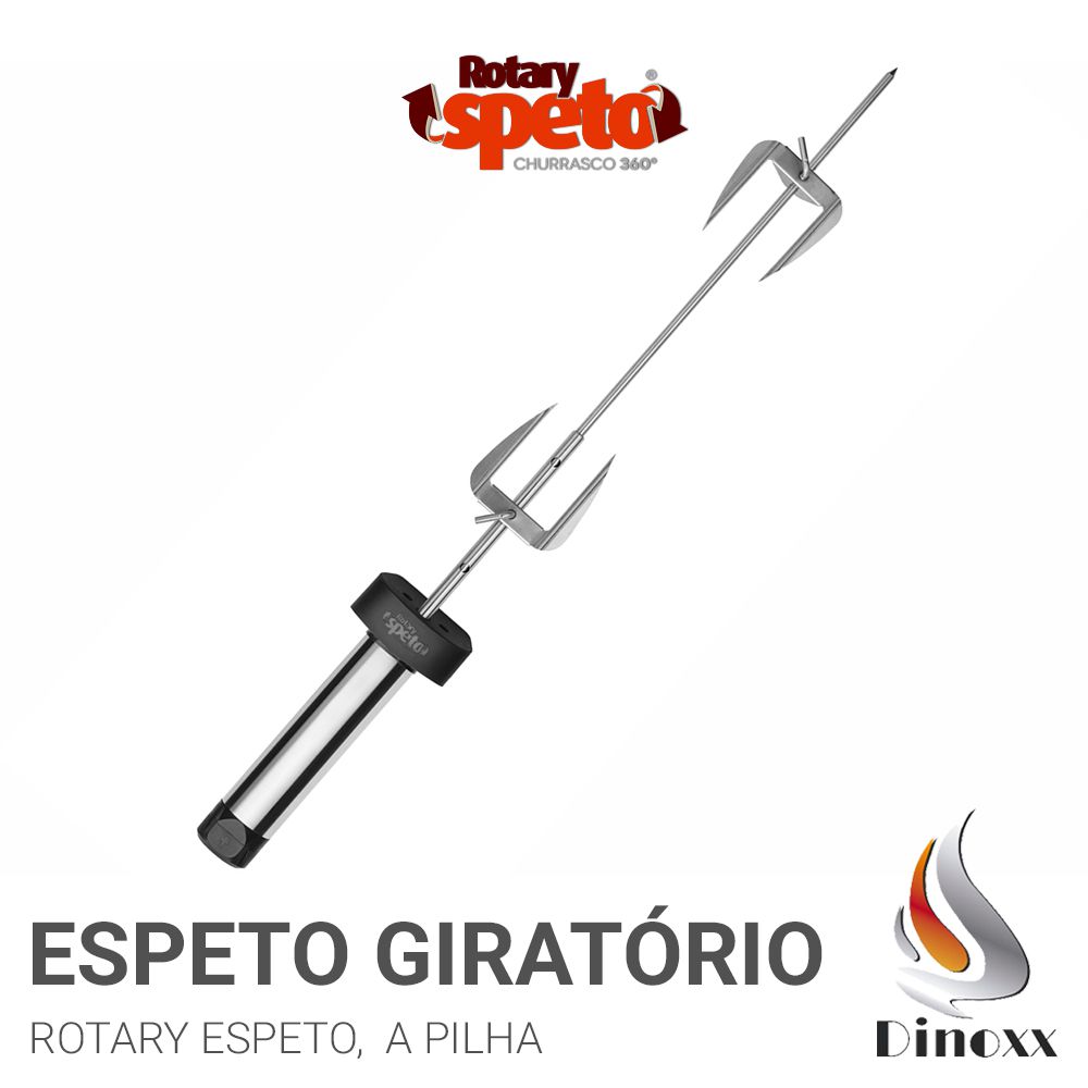 Espeto Giratório Pilha Inox - Rotary Speto