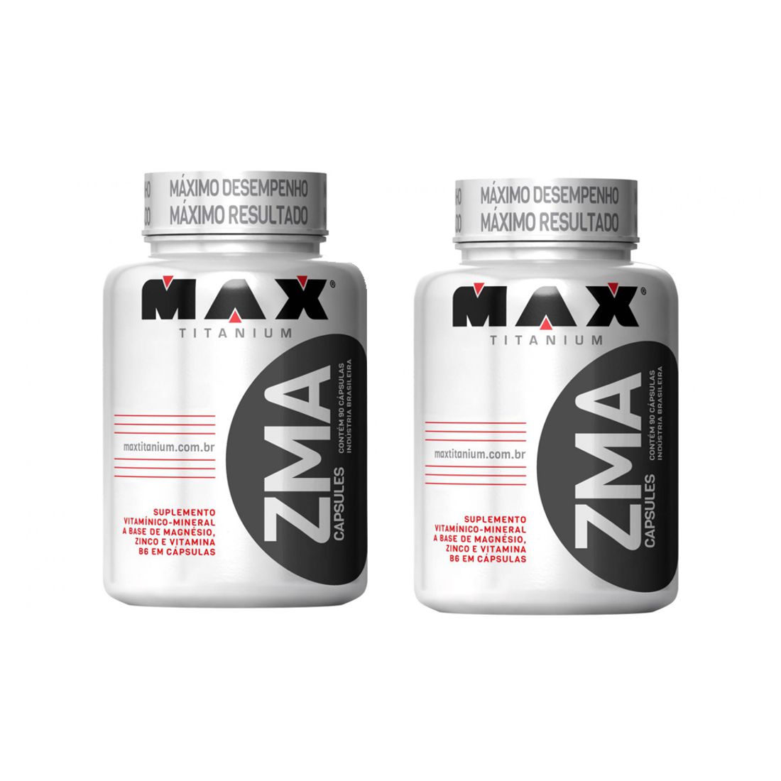 2x ZMA (90 cap.) Max Titanium - Hiper Pump Suplementos