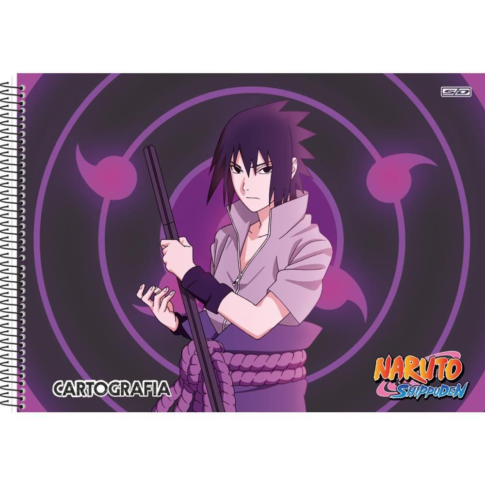 Caderno Desenho Univ Capa Dura Naruto 60f C/adesivo