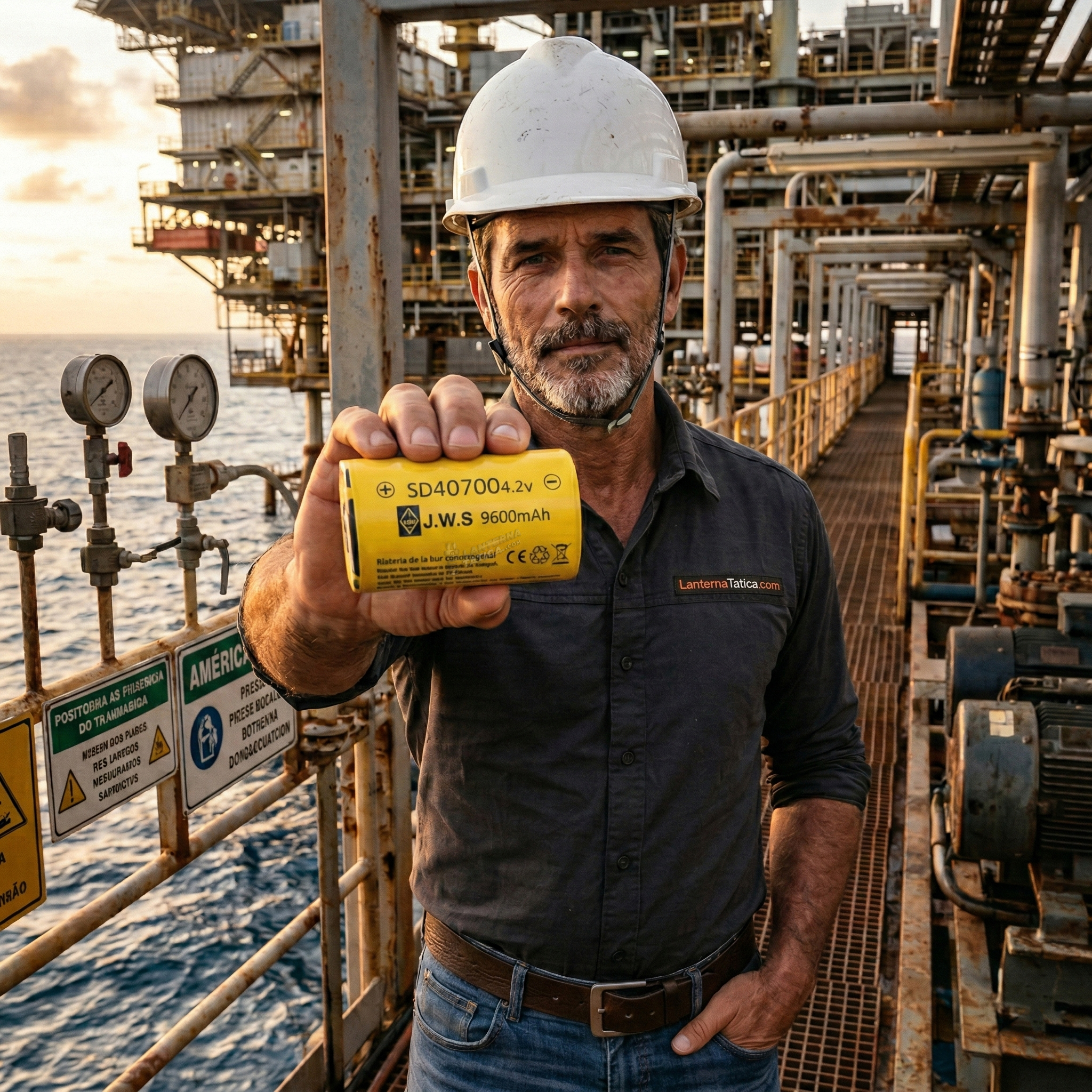 Bateria JWS 40700 — uso industrial, plataforma de petróleo