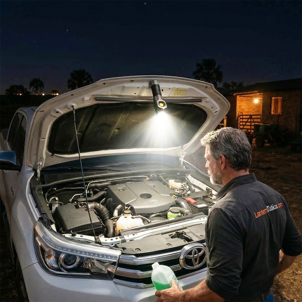 Imã ultra potente fixado no capô do carro