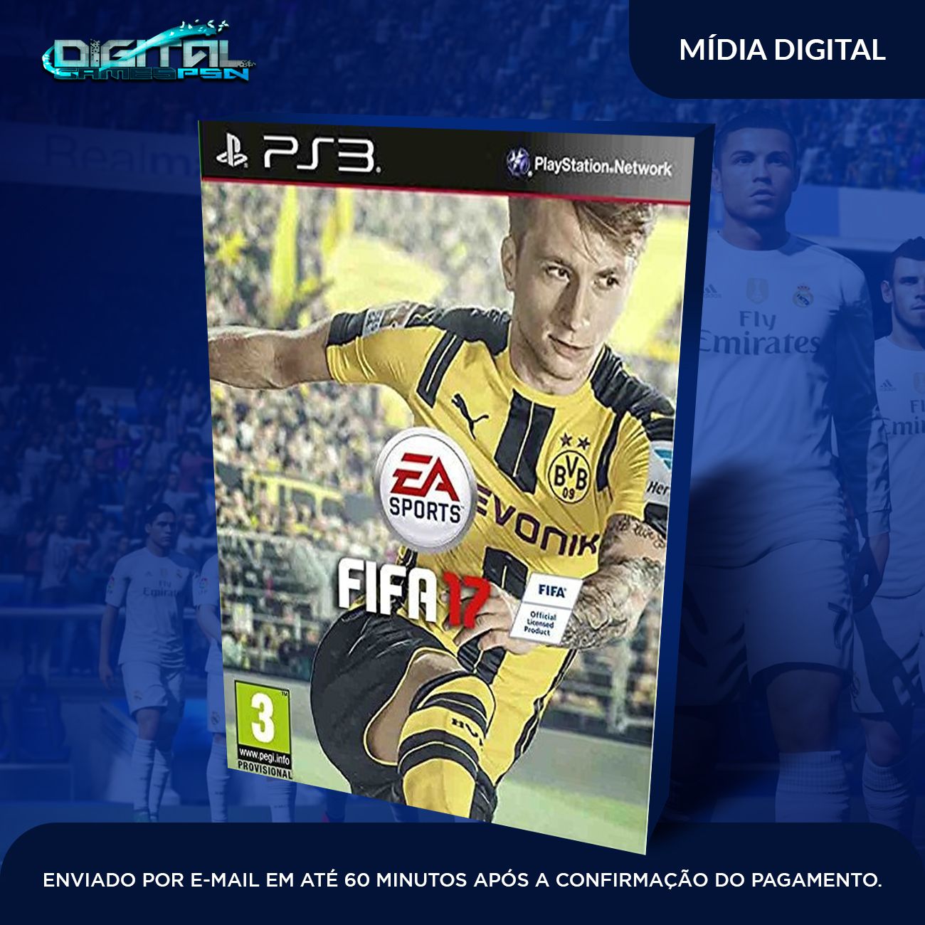 FIFA 2017 PS3 Mídia Digital - DigitalGamesPSN