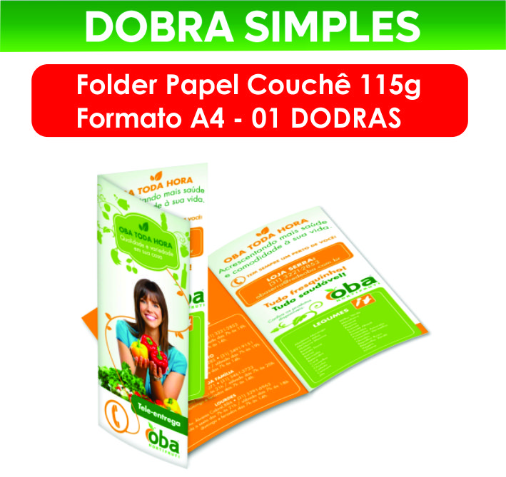 Folder couchê 115g - 01 ou 02 dobra 1000 unid. - Gráfica Courier - 61 ...