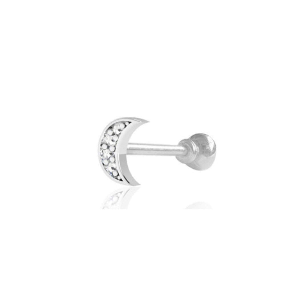 Piercing Tragus Zircônia Luz Prata 925 - Amoralora Prata 925