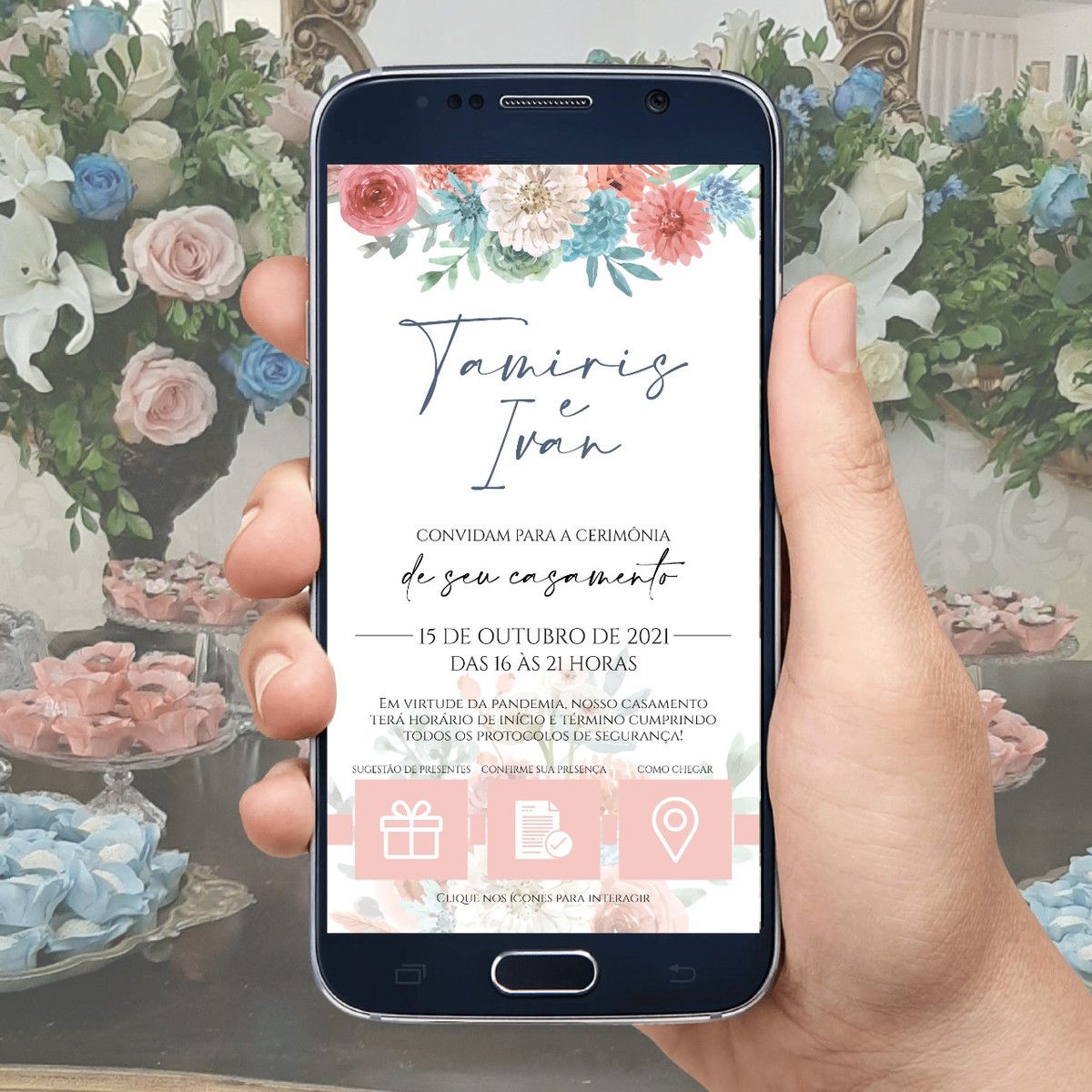Convite de Casamento Moderno Digital! Frete Grátis