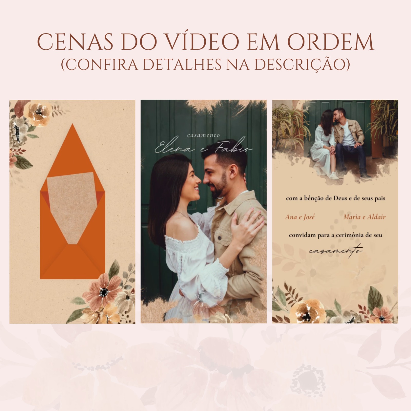 Convite De Casamento Boho Interativo Animado Com Vídeo Bellagi Convites 1192