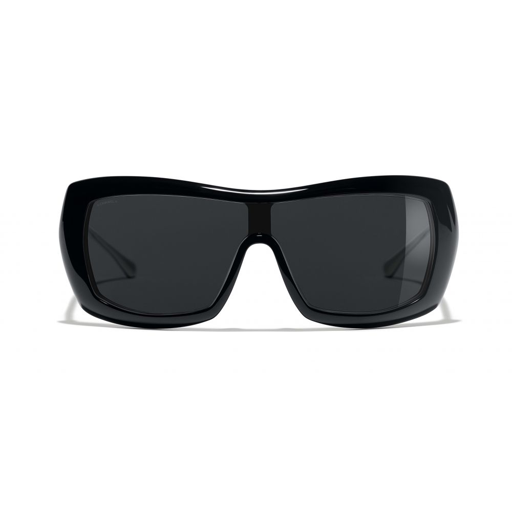 Chanel - Shield Sunglasses - Black Gray - cantinho das grifes