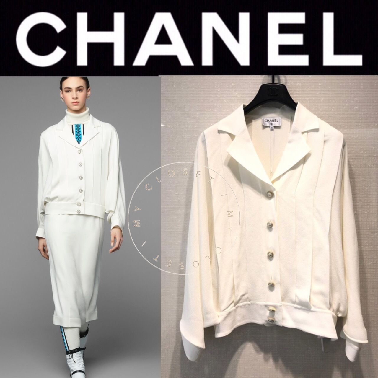 Chanel - Camisa em seda , SS 2019/20 - cantinho das grifes