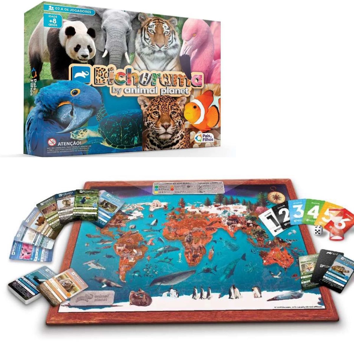 Brinquedo Jogo de Tabuleiro Bichorama animal planet Infantil Discovery -  Camilo's Variedades