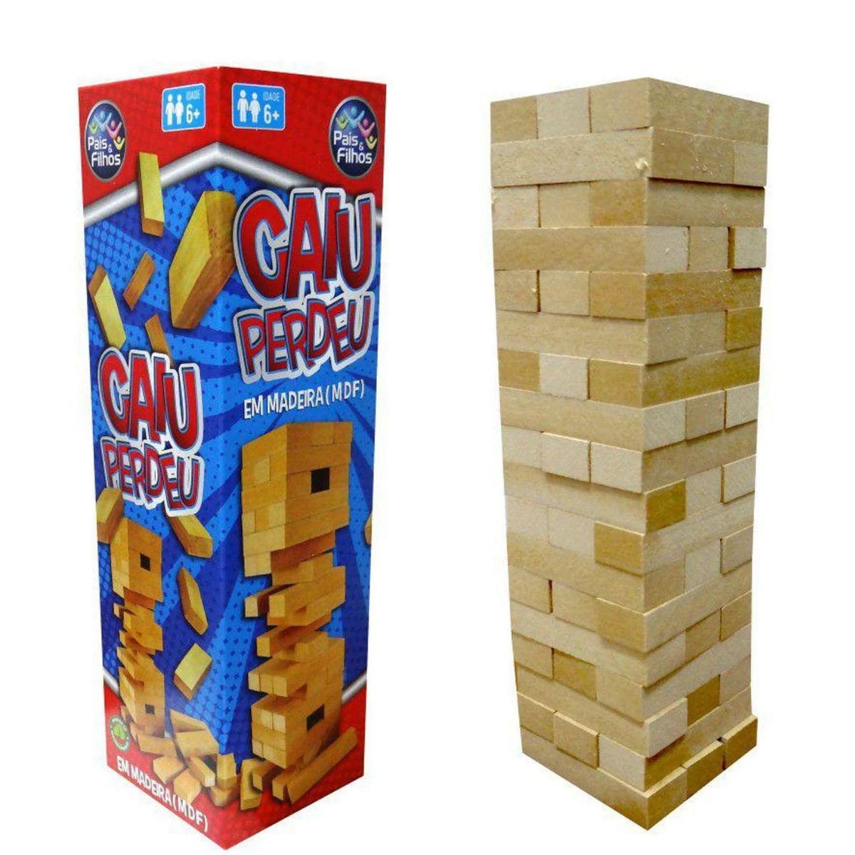 O Jenga Dos Jogos Dos Amigos Em Casa, a Torre Caiu Imagem de Stock