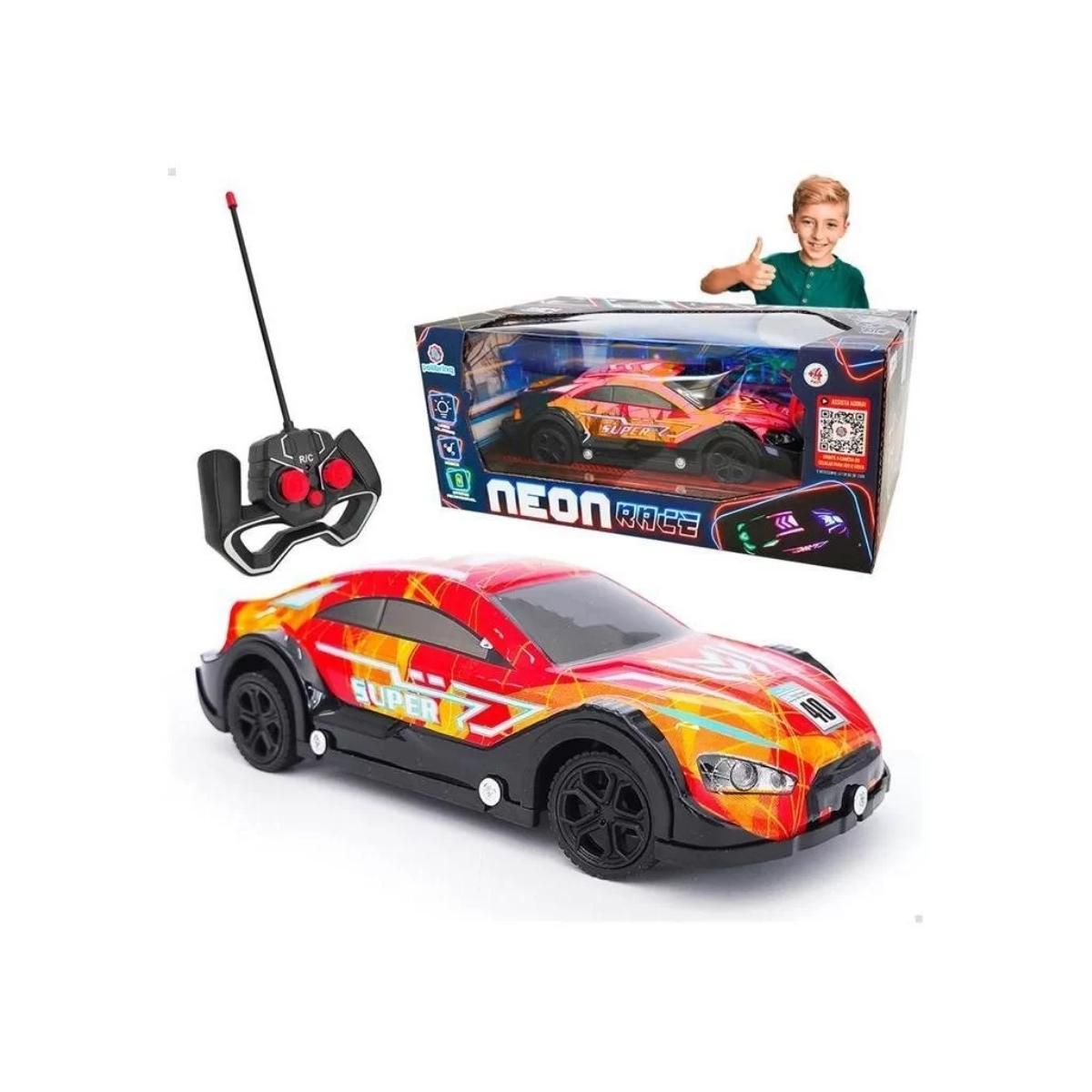 Carrinho Controle Remoto de Corrida Neon Race com Luz e Som 6