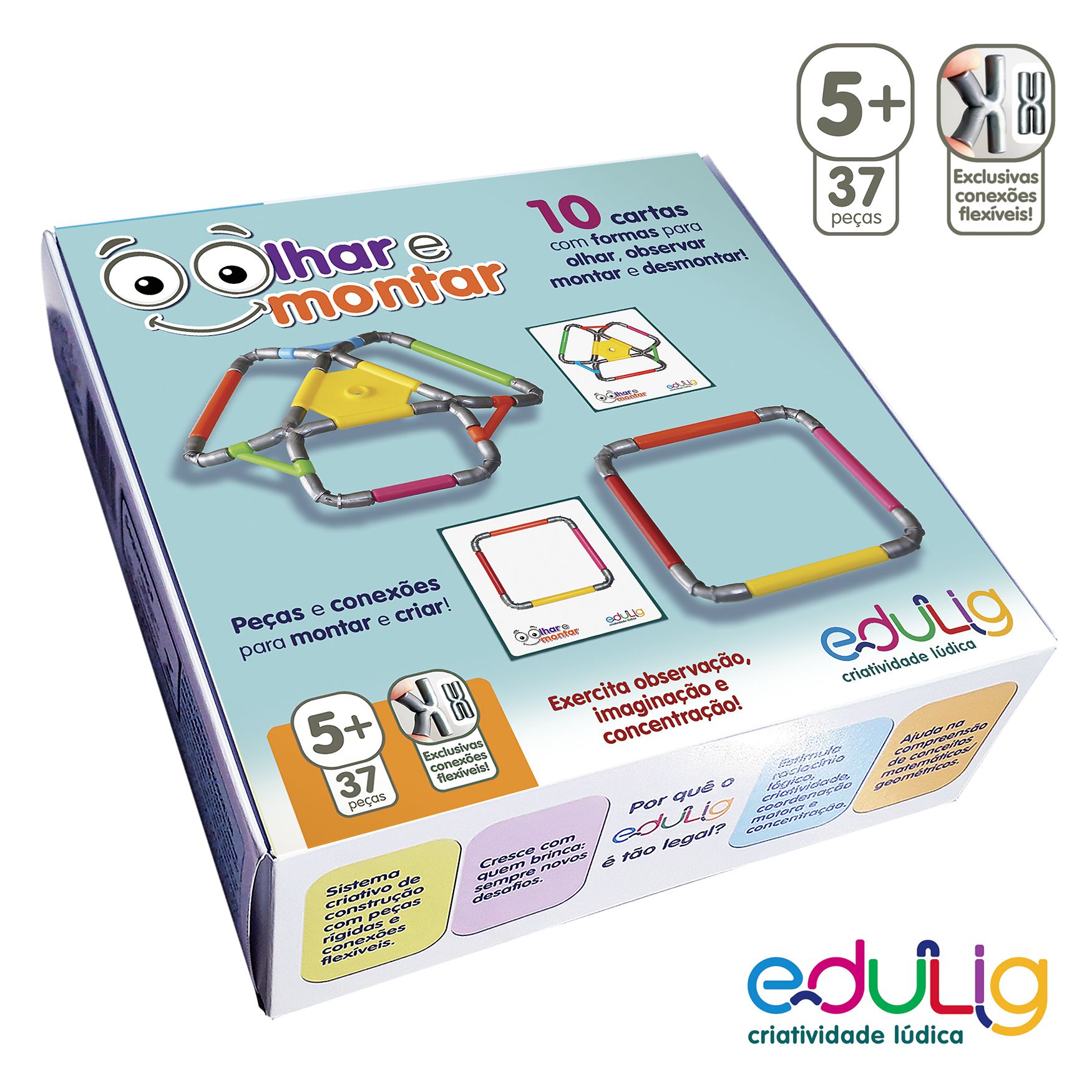 Quebra-cabeça Edulig Puzzle 3D Bola 5 - 90 peças e conexões - 6 cores -  Edulig, Kits pedagógicos e lúdicos, Puzzles 3D