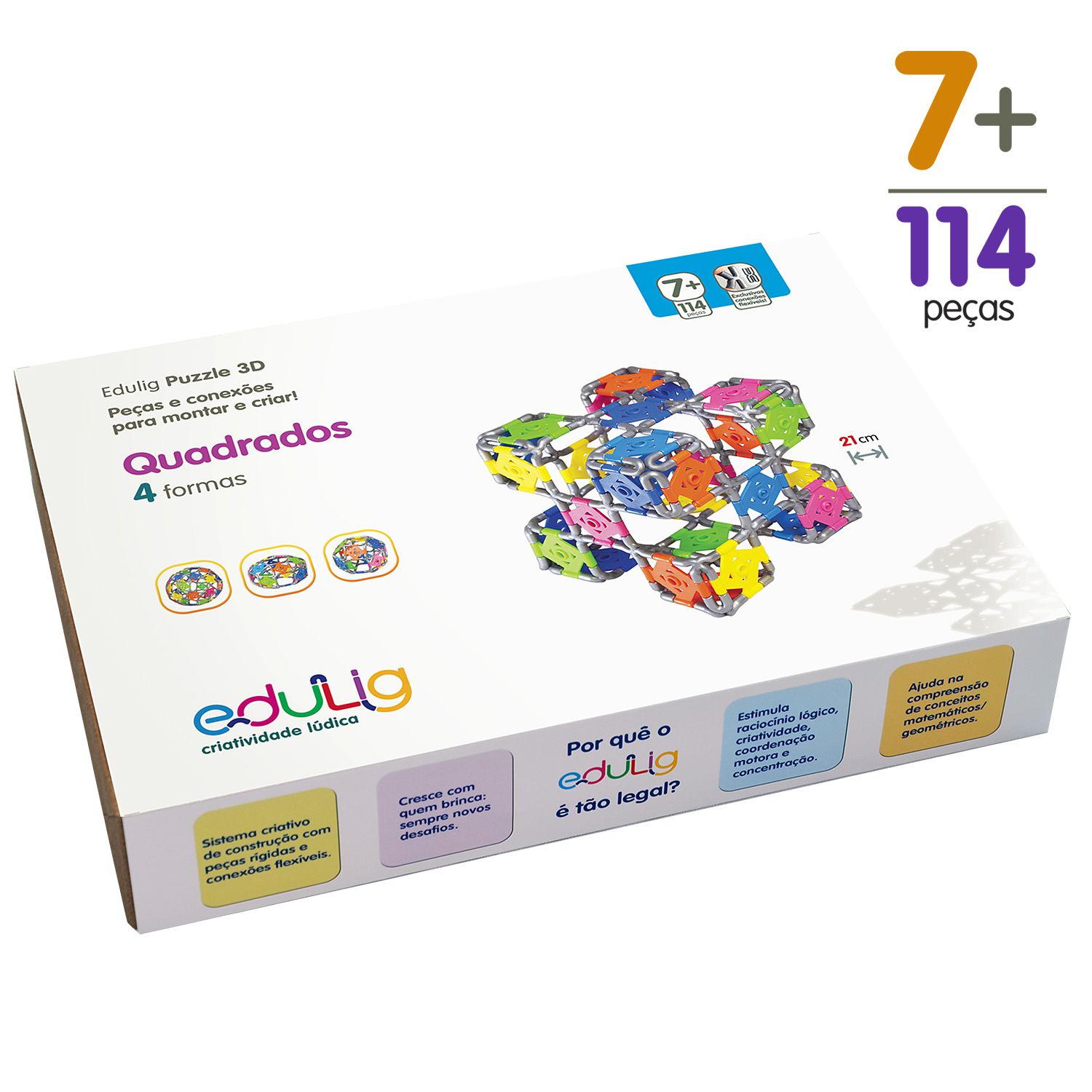 Quebra-cabeça Edulig Puzzle 3D Bola 5 - 90 peças e conexões - 6 cores -  Edulig, Kits pedagógicos e lúdicos, Puzzles 3D