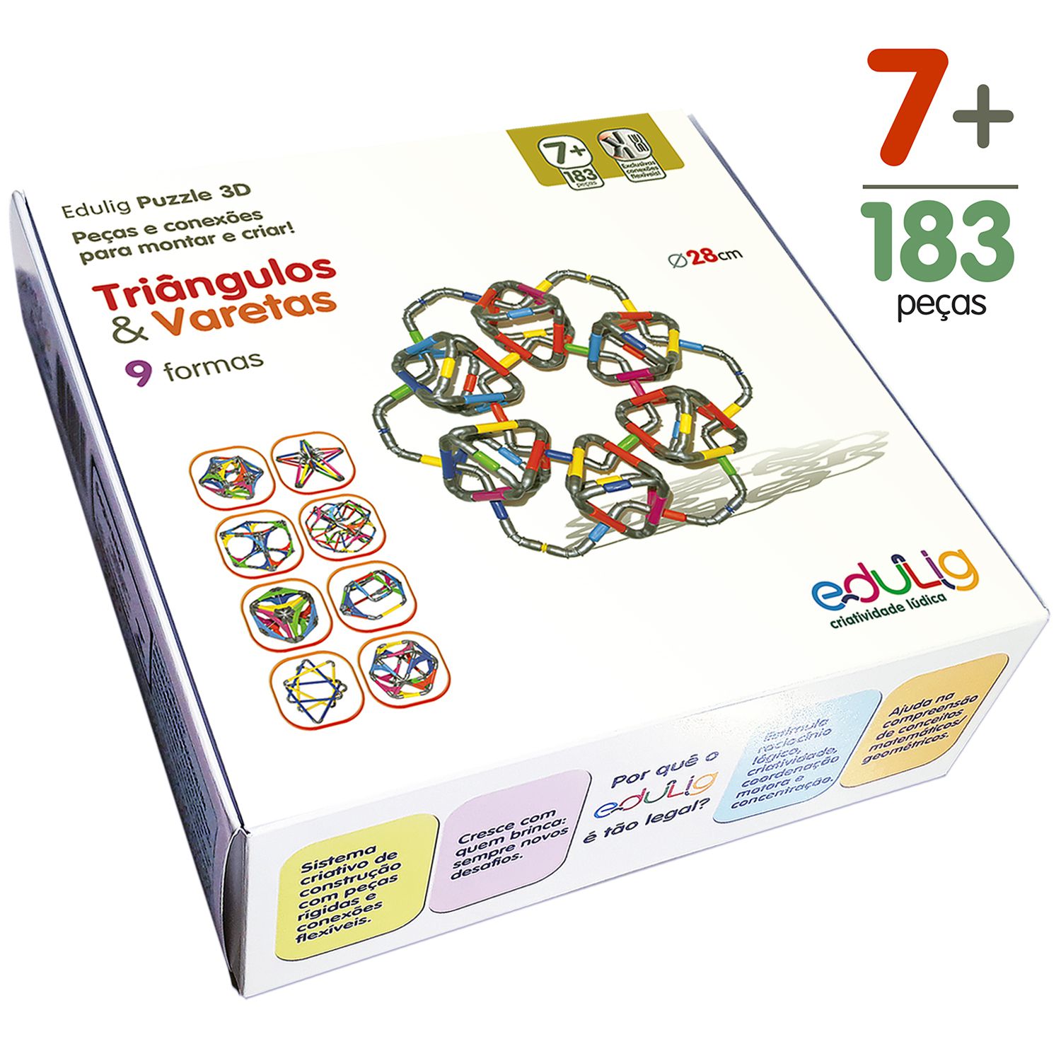 Quebra-cabeça Edulig Puzzle 3D Pirâmide - 144 peças e conexões - 6