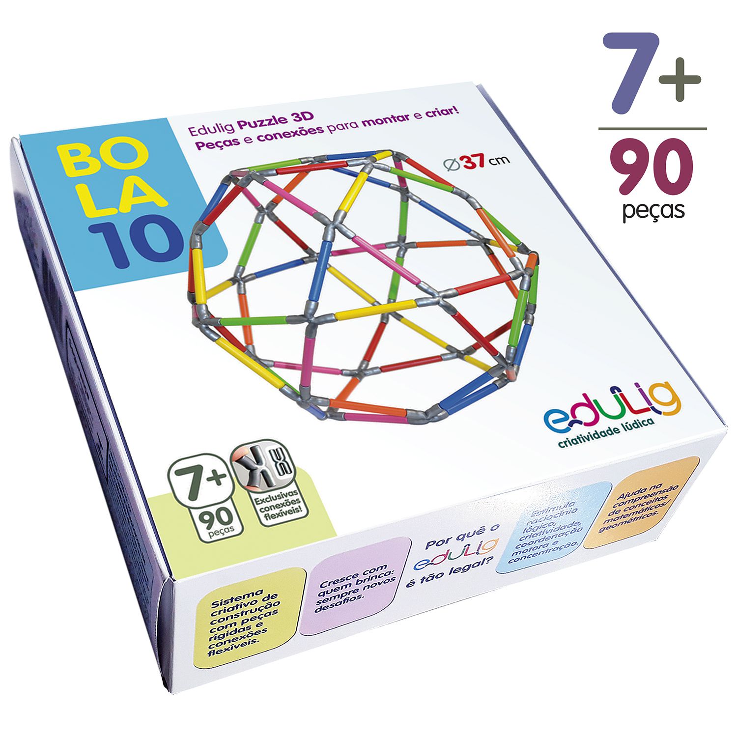 Puzzle 3D Bola 5-90 peças e conexões