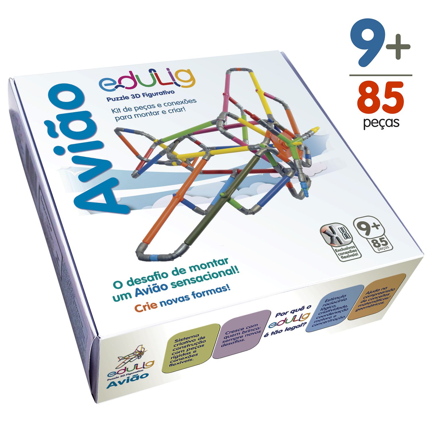 Quebra-cabeça Edulig Puzzle 3D Pirâmide - 144 peças e conexões - 6