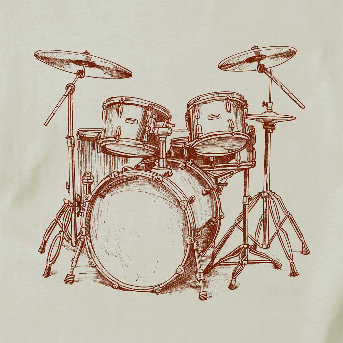 MAKAYA Camiseta De Música Rock Para Hombre - Batería Drummer - 100% Algodón - Cuello Redondo - Serigrafía Original