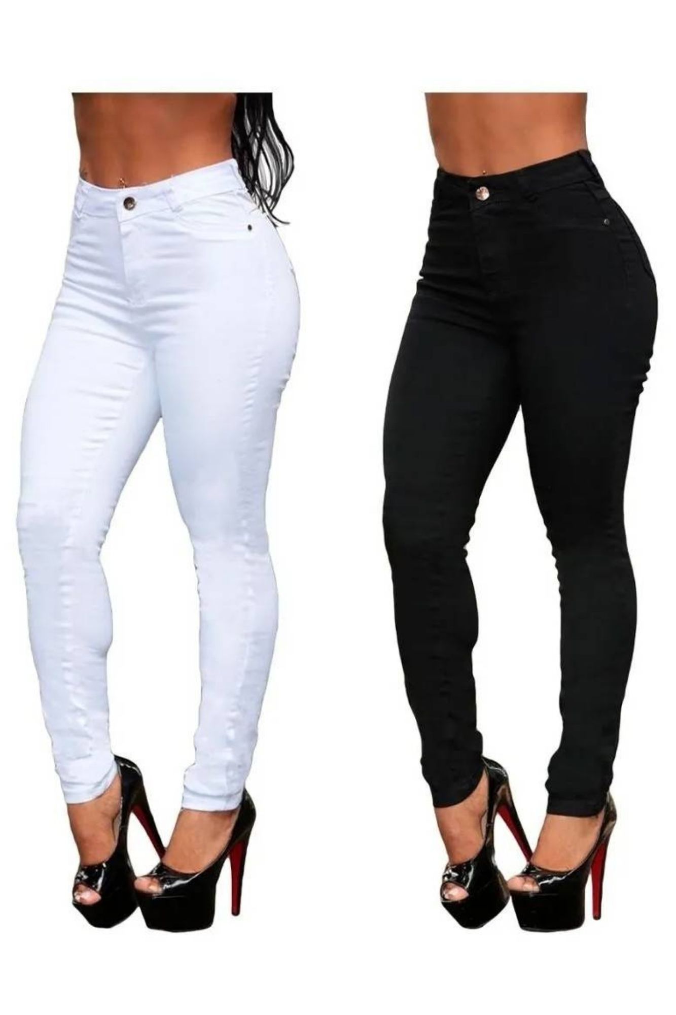 Kit calça jeans feminina branca e preta com com 2 peças - Atacado Moda  Online | Atacadão de Roupas