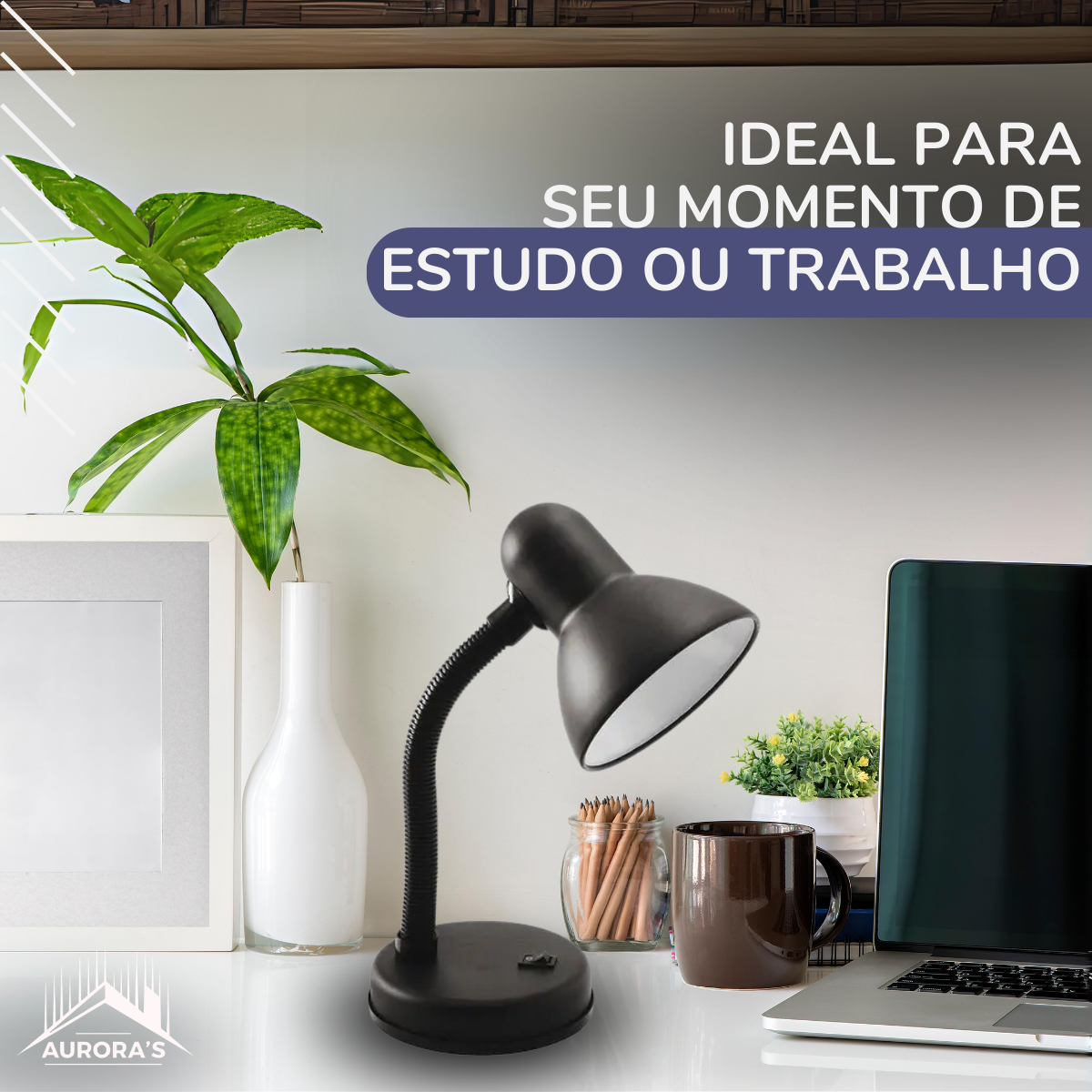 Luminária de Mesa Flexível Articulada LED Estudo Leitura - RP3D ...