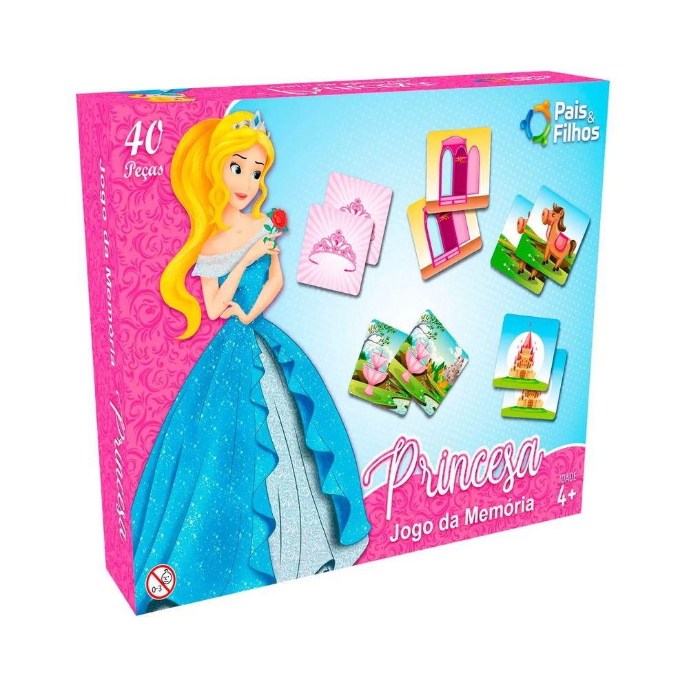 Jogo da Memória Princesa - 40 Peças - Pais e Filhos - Casa Joka