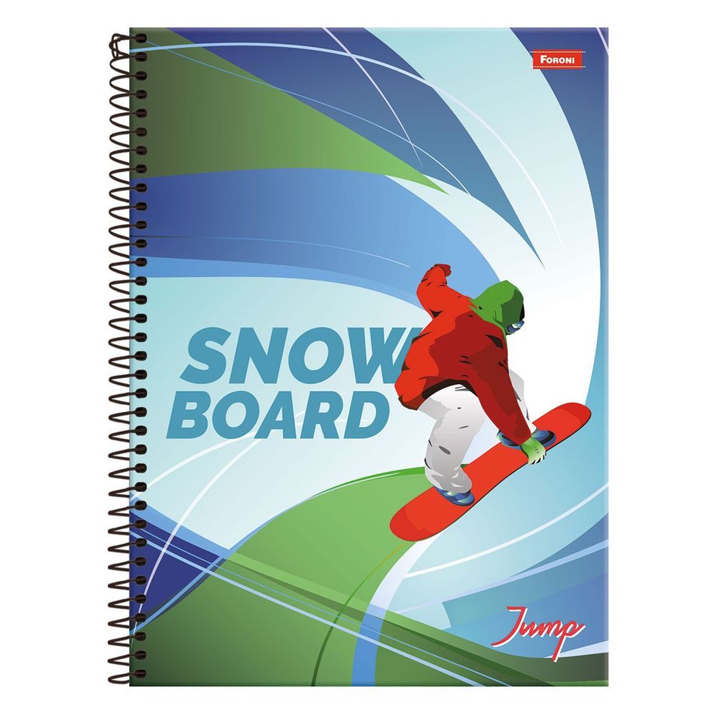 Caderno Jump - Snow Board - 10 Matérias - Foroni - Casa Joka