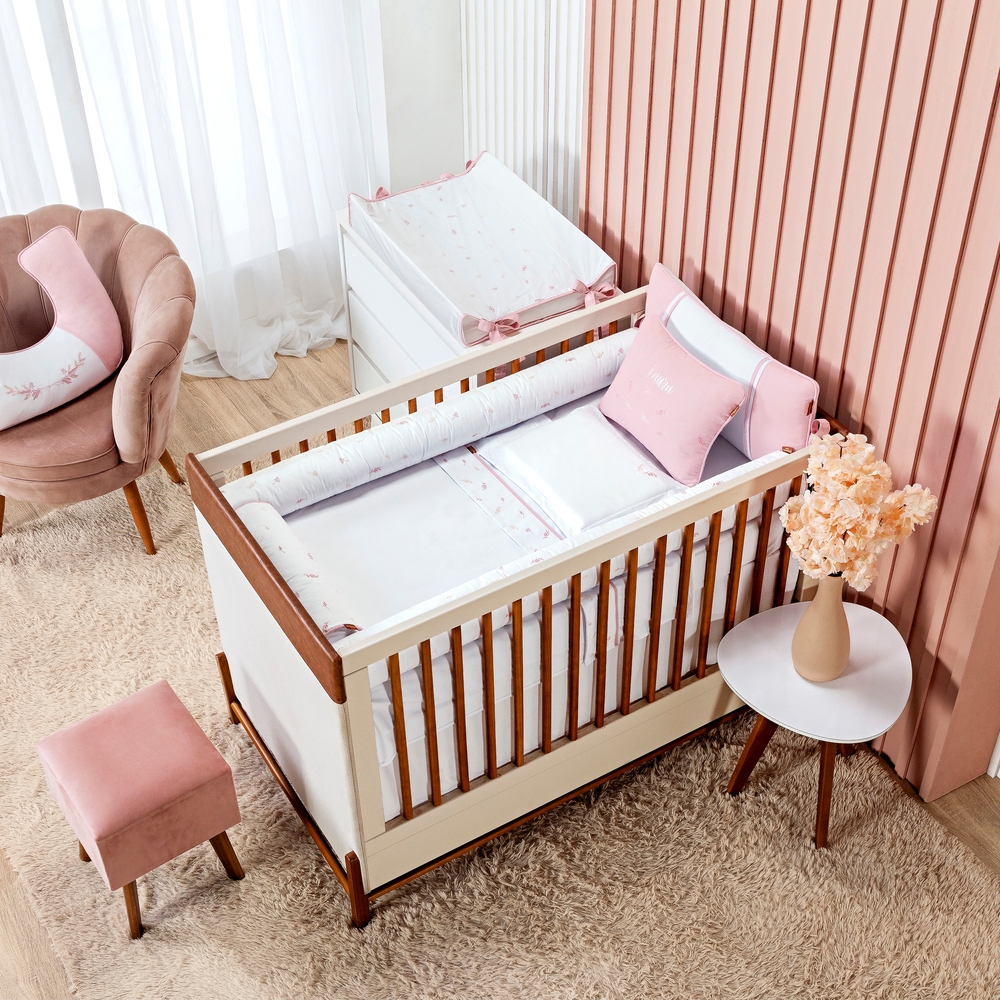 Kit de Berço Cozy - Rosé - 07 Peças - Batistela Baby - Casa Joka