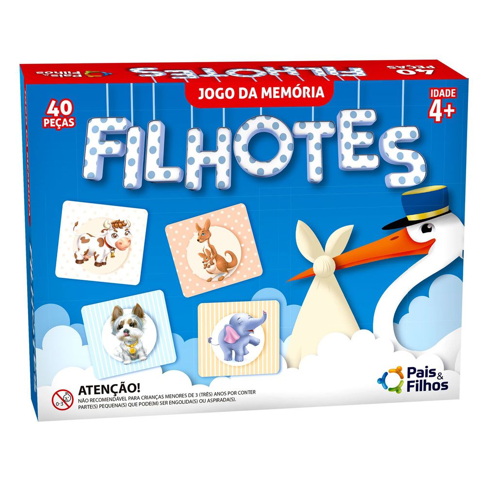 Jogo Da Memória Bichos E Filhotes - Pais E Filhos