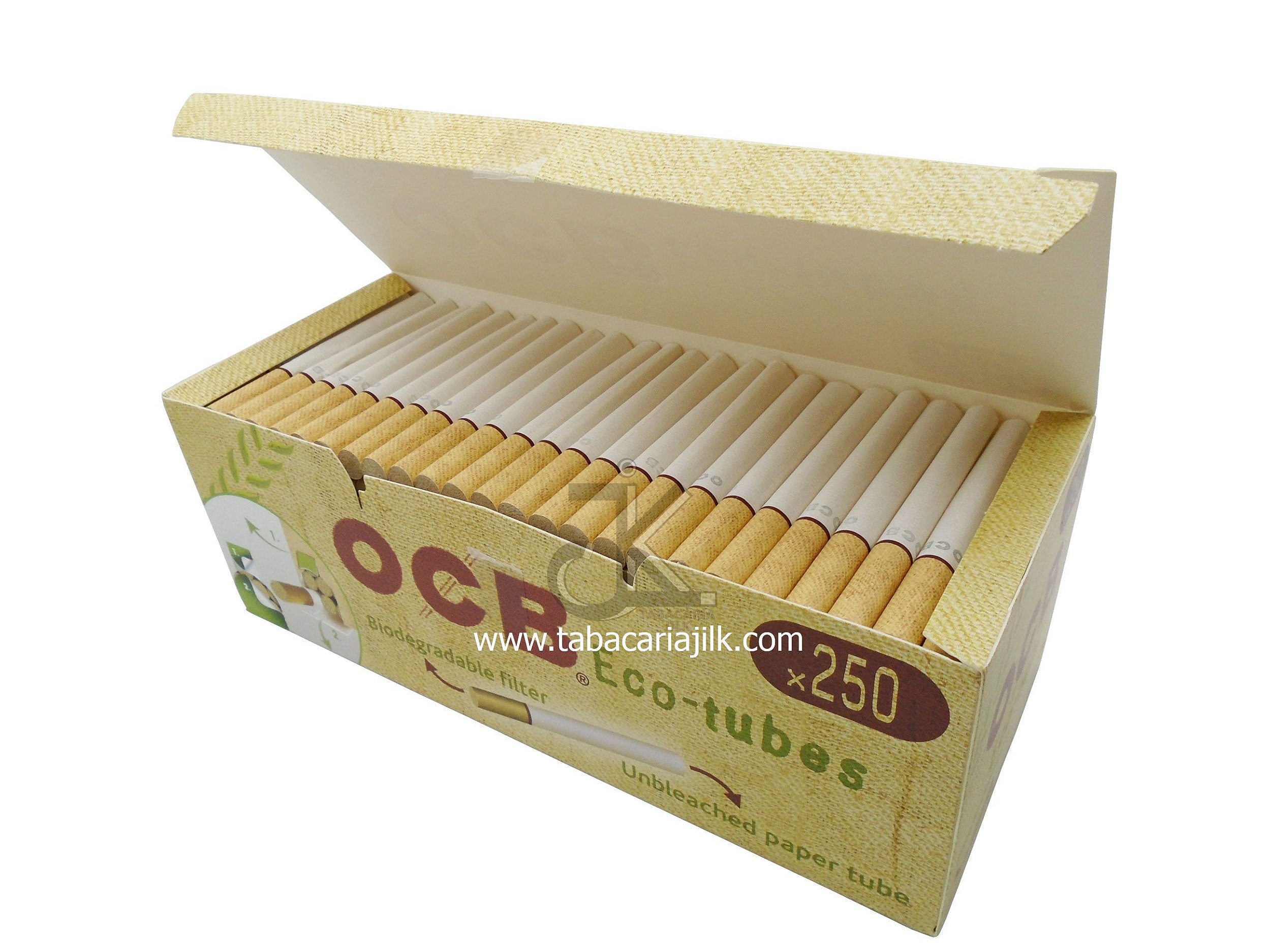 Um cigarro OCB tubo, caixa 250, compatível para todos os tubeuses