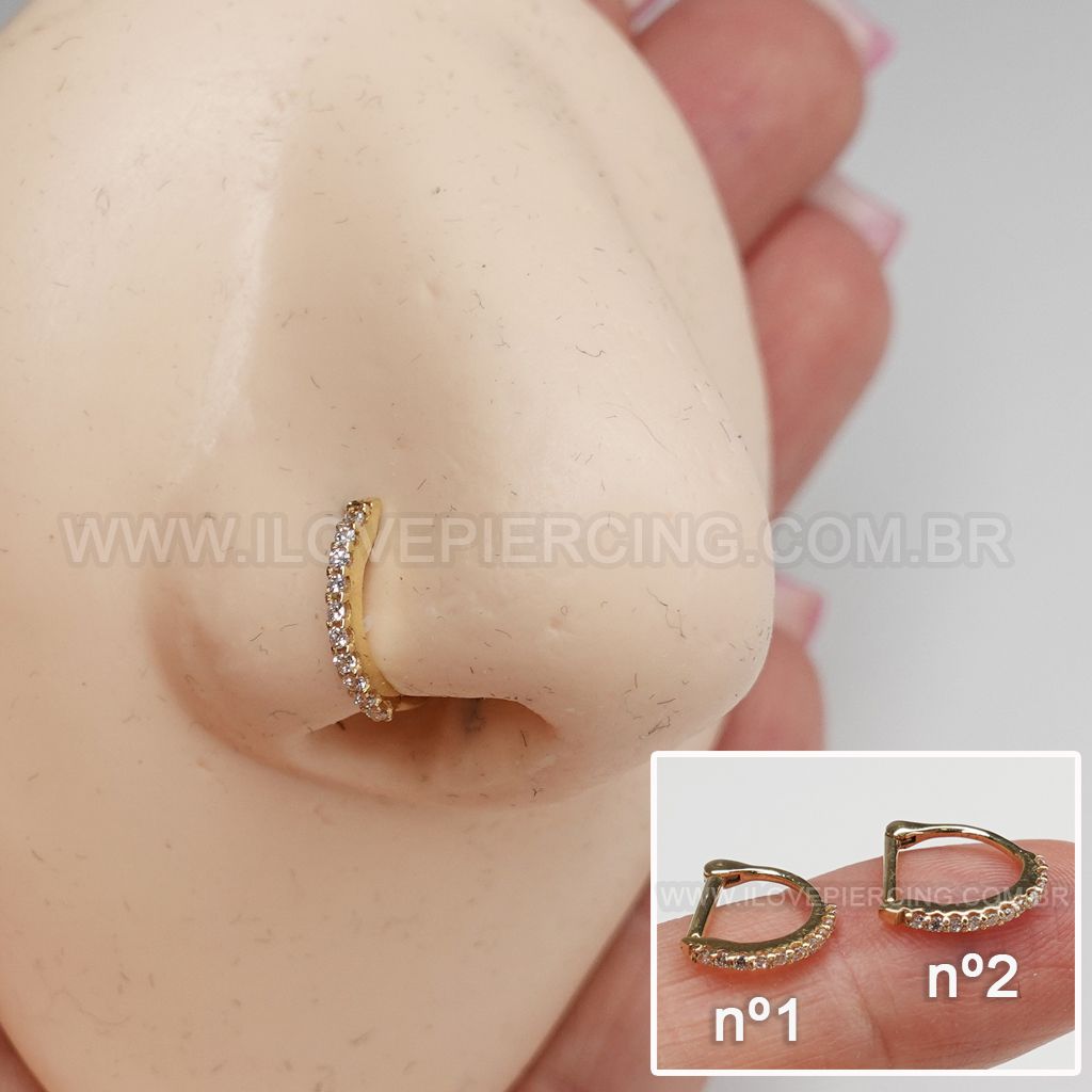 ARGOLA OURO 18K NARIZ PERFEITO CLICKER - I Love Piercing - Loja Online de  Piercings e Brincos