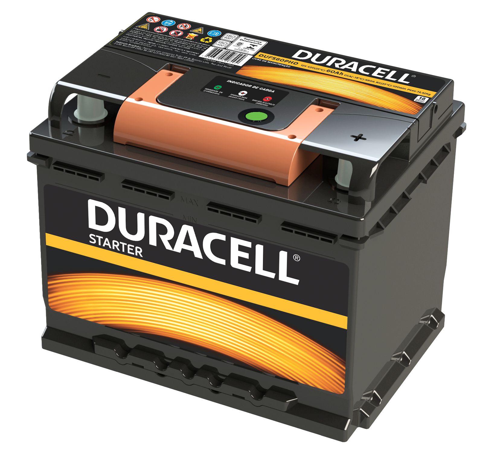 Bateria Duracell 60Ah – DUFS60PHD ( Cx. Alta ) – 18 Meses de Garantia -  Reis Baterias - Reis Baterias: Pague em 10X SEM JUROS