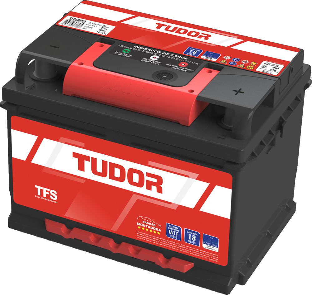 Bateria Tudor Free 60Ah – TFR60PVD – Original vw - Positivo