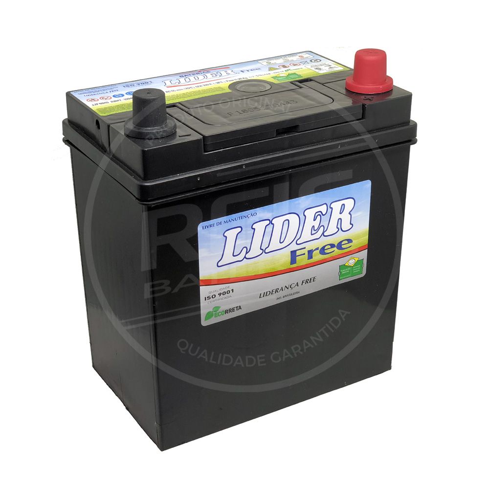 Bateria Lider Free 40Ah| Reis Baterias | Bateria Automotiva - Reis Baterias:  Pague em 10X SEM JUROS