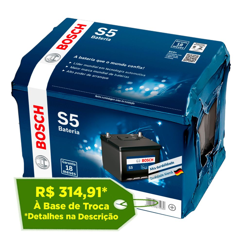 Bateria Bosch 60Ah - S5X60D - Reis Baterias - Bateria de Carro - Reis  Baterias: Pague em 10X SEM JUROS