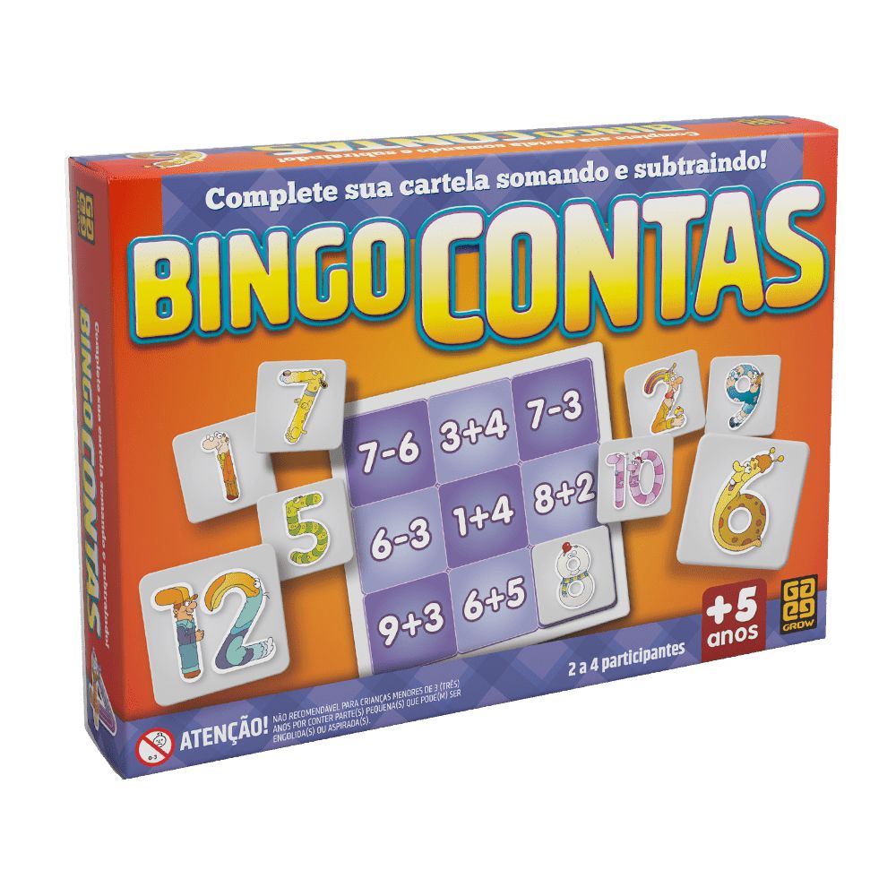 Jogo Tabuleiro Educativo Infantil Bingo Contas Matemática Somando