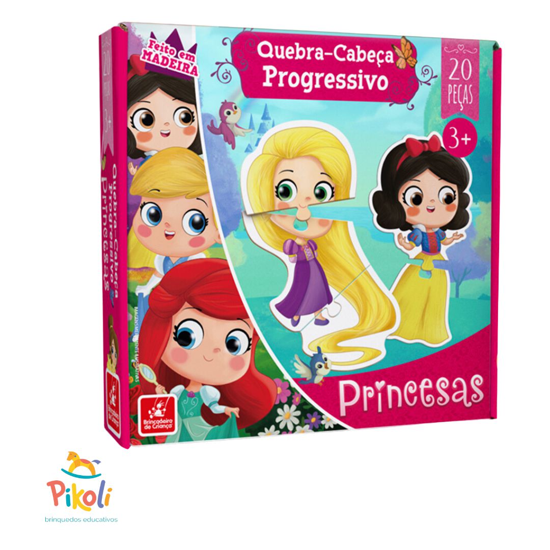 Quebra cabeça progressivo das Princesas- Brincadeira de Criança